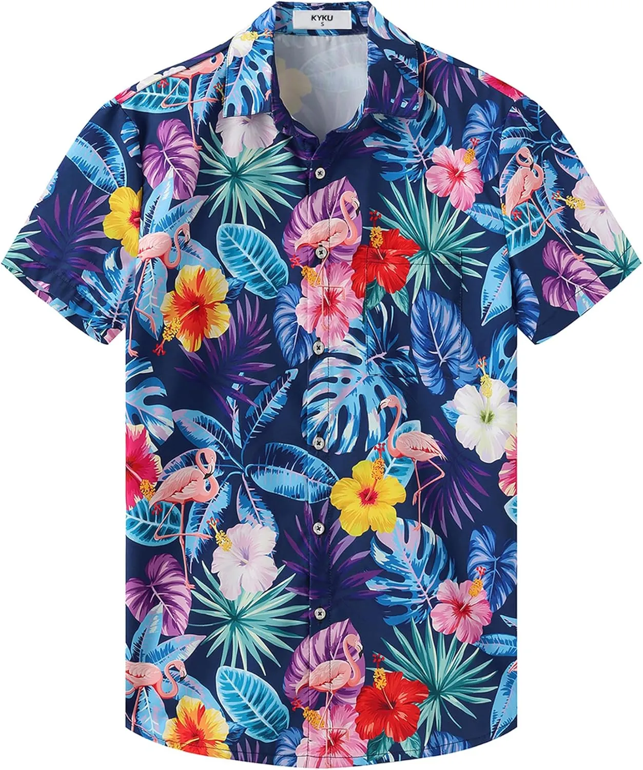 KYKU Hawaiian Shirt for Men: Beach Vacation Summer Short Sleeve Button Down Mens Shirts Casual Stylish