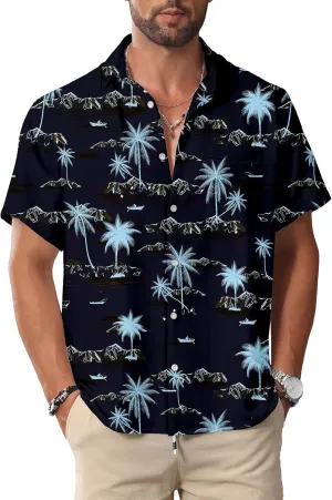 KYKU Hawaiian Shirt for Men: Beach Vacation Summer Short Sleeve Button Down Mens Shirts Casual Stylish