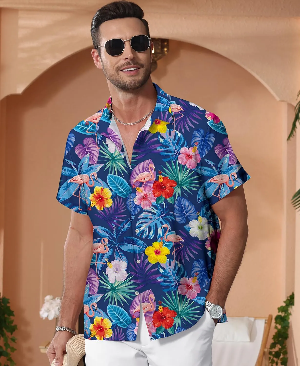 KYKU Hawaiian Shirt for Men: Beach Vacation Summer Short Sleeve Button Down Mens Shirts Casual Stylish