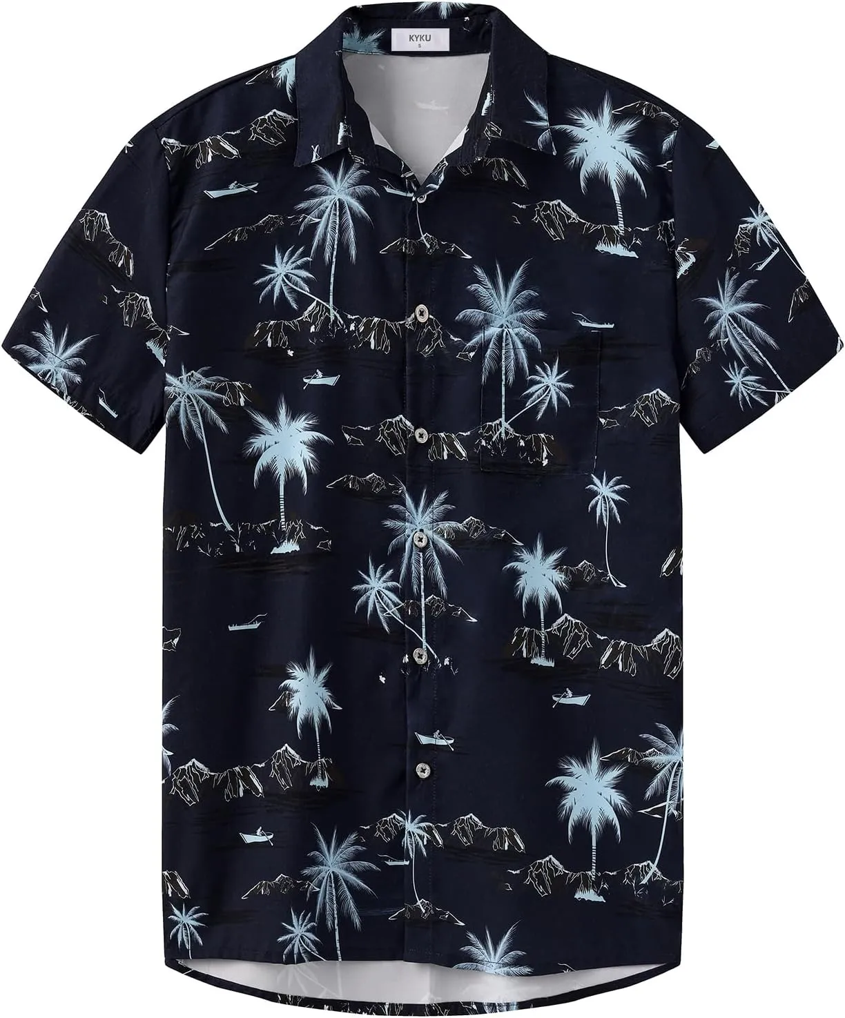 KYKU Hawaiian Shirt for Men: Beach Vacation Summer Short Sleeve Button Down Mens Shirts Casual Stylish