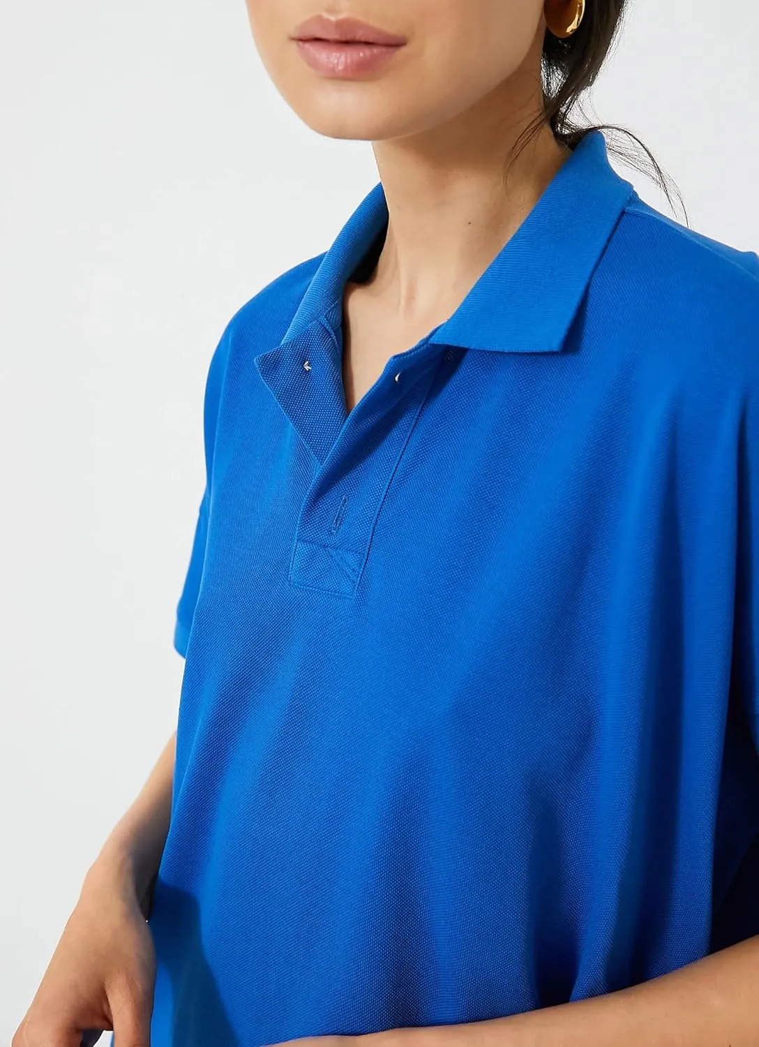 Ladyful Womens Casual Button Down Shirt Dress Polo Oversize Short Sleeve Dress Beach Cover Up Mini Shirts Dress