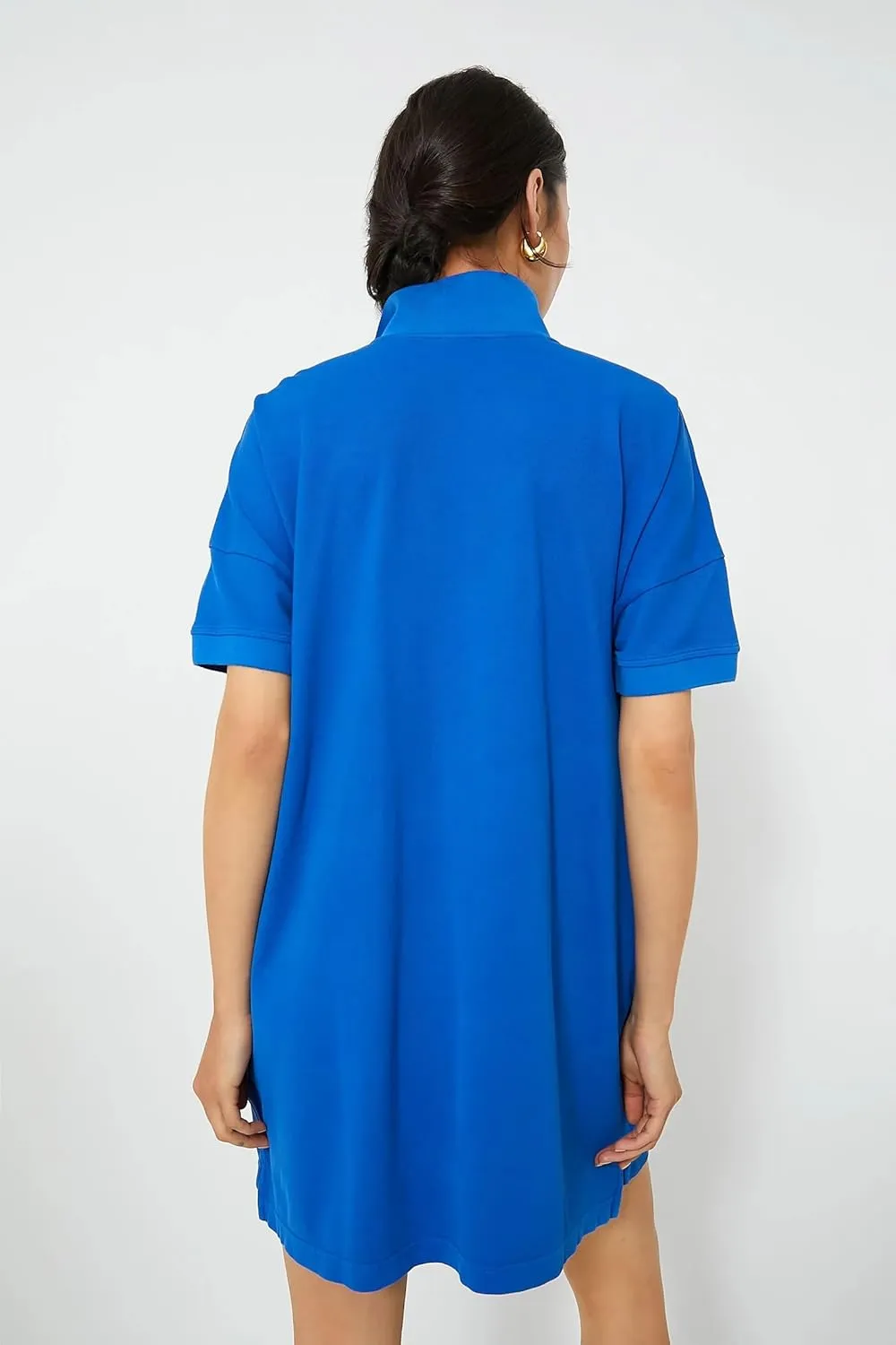 Ladyful Womens Casual Button Down Shirt Dress Polo Oversize Short Sleeve Dress Beach Cover Up Mini Shirts Dress