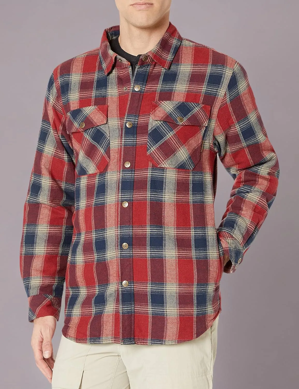 Legendary Whitetails Archer Flannel Thermal Lined Shirt Jacket for Men, Quilted Insulated Plaid Work Outerwear Coat