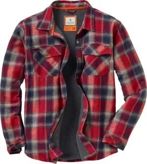 Legendary Whitetails Archer Flannel Thermal Lined Shirt Jacket for Men, Quilted Insulated Plaid Work Outerwear Coat