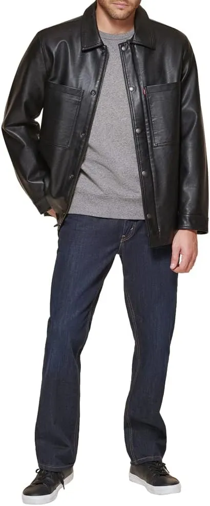 Levi's Men's Faux Leather Oversized Shirt Jacket
