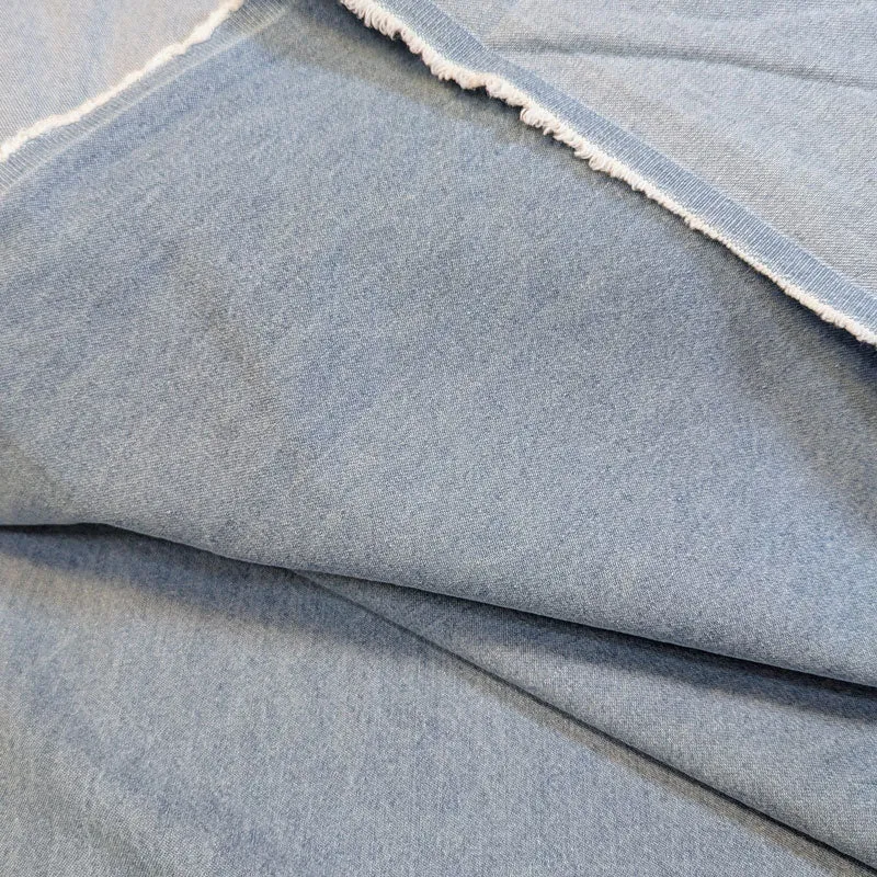 Light blue, extra Bleached Indigo Denim, medium weight, sold by the yard