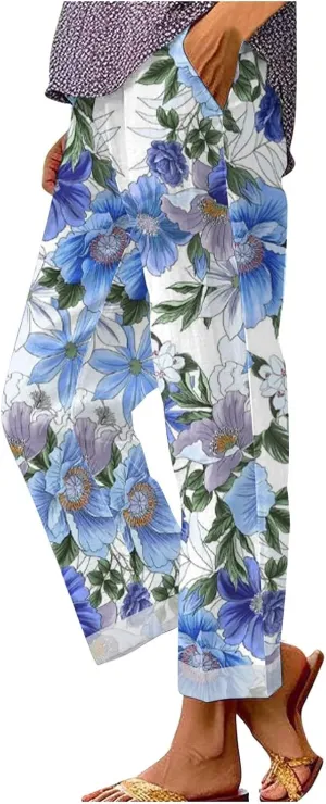 Linen Blend Pants Womens Plus Spring Cotton Loose Pants Women Travel Women Cotton Pants Summer