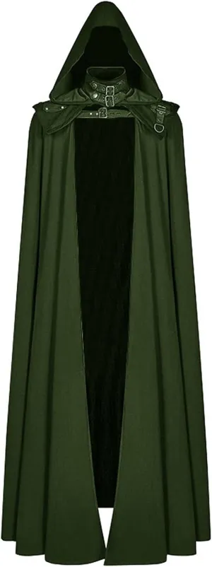 Men Halloween Costumes Adults,Medieval Hooded Gothic Devil Knight Robe Cloak Vampires Cosplay Christmas Cloak S-5XL