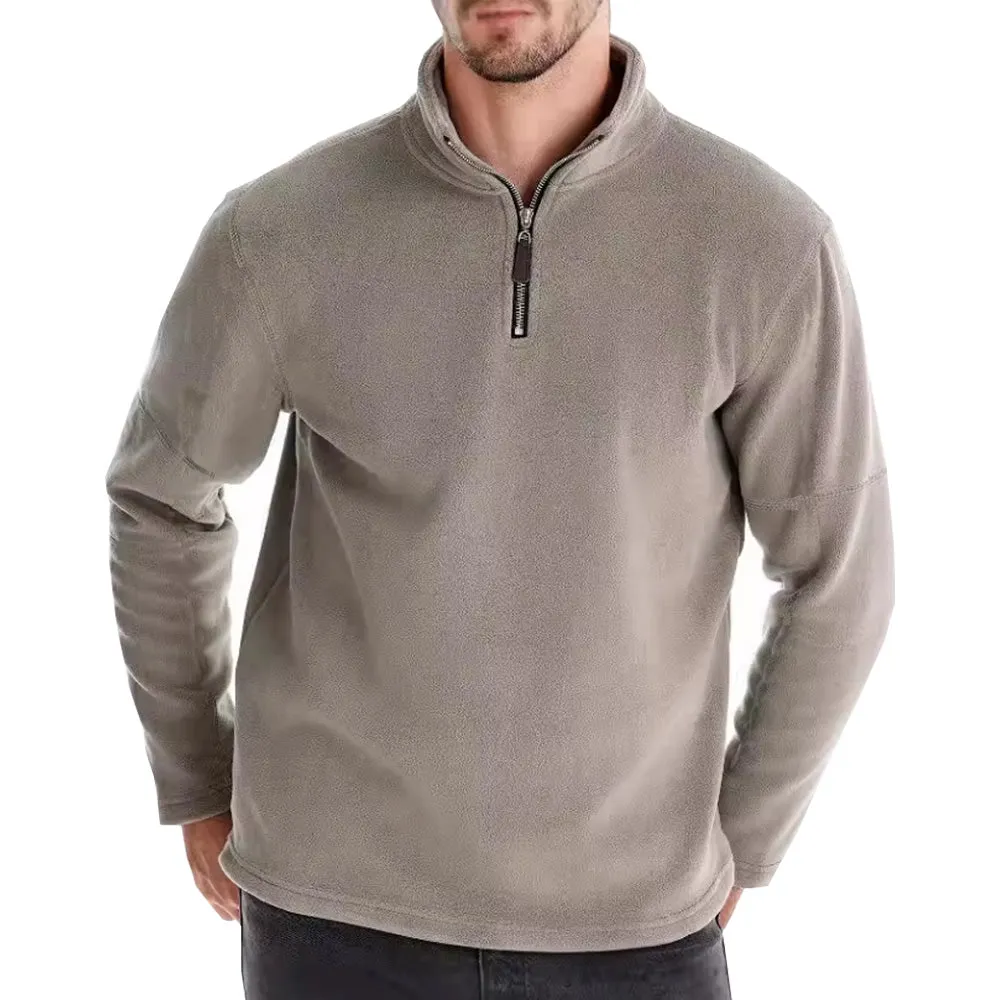 Mens 1/4 Zip Fleece Jumper - Grey
