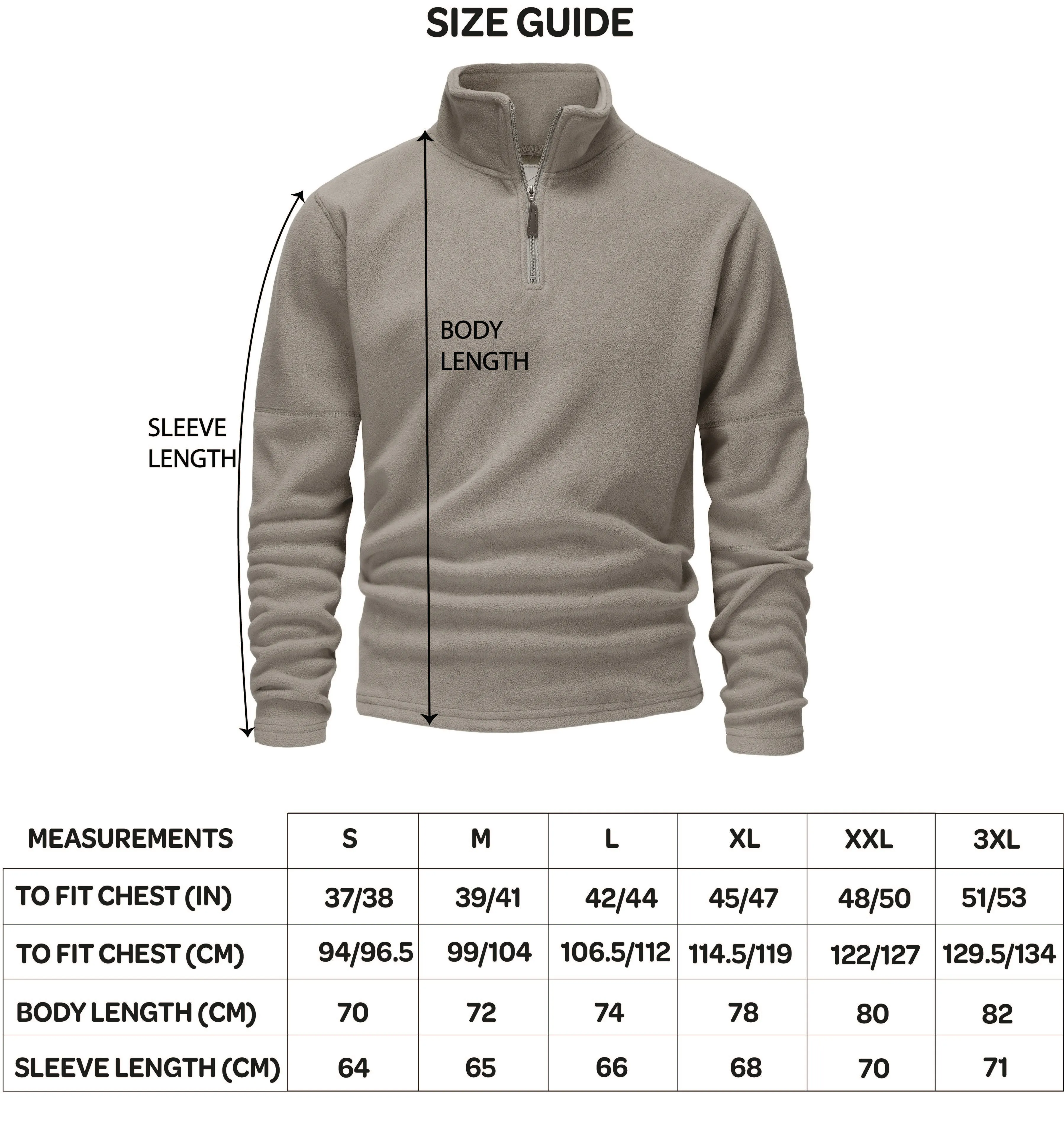 Mens 1/4 Zip Fleece Jumper - Grey