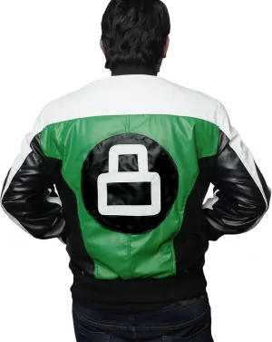 Mens 8 Ball Pool Billiard Bomber Lightweight Casual Stylish Fashion 80s 90s Retro Zip Up Faux Leather Jacket