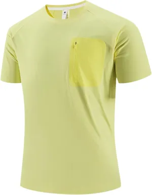 Mens Athletic Shirt Short Sleeve with Zipper Pocket Lightweight UPF 50   Crewneck T-Shirt for Workout Casual Wear 2025