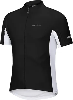Men's Basic Cycling Jerseys Short Sleeves Mountain Bike Bicycle Shirt Quick Dry Biking Shirt for Men with Back Pockets