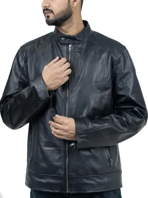 Mens Black Leather Jacket - Real Lambskin Black Leather Jacket For Mens