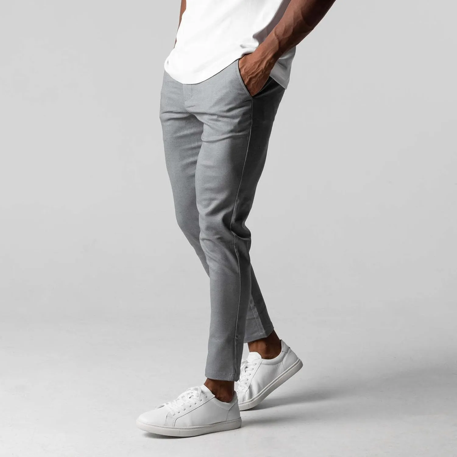 Mens Casual Pant Slim-Fit Wrinkle-Resistant Flat-Front Stretch Chino Pant Stretch Waist Tapered Trousers for Business