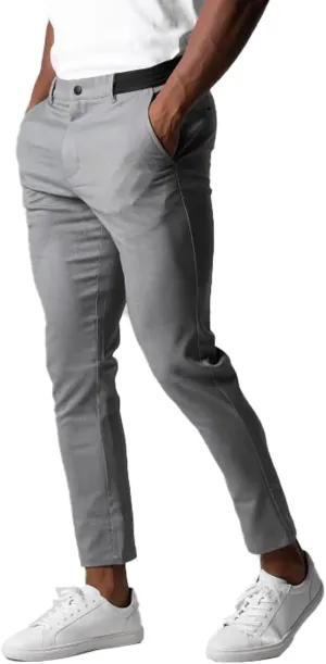 Mens Casual Pant Slim-Fit Wrinkle-Resistant Flat-Front Stretch Chino Pant Stretch Waist Tapered Trousers for Business