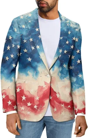 Men's Casual Stylish Blazer Lightweight Suit Jackets Regular Fit One Button Blazers Summer Breathable Sport Coats
