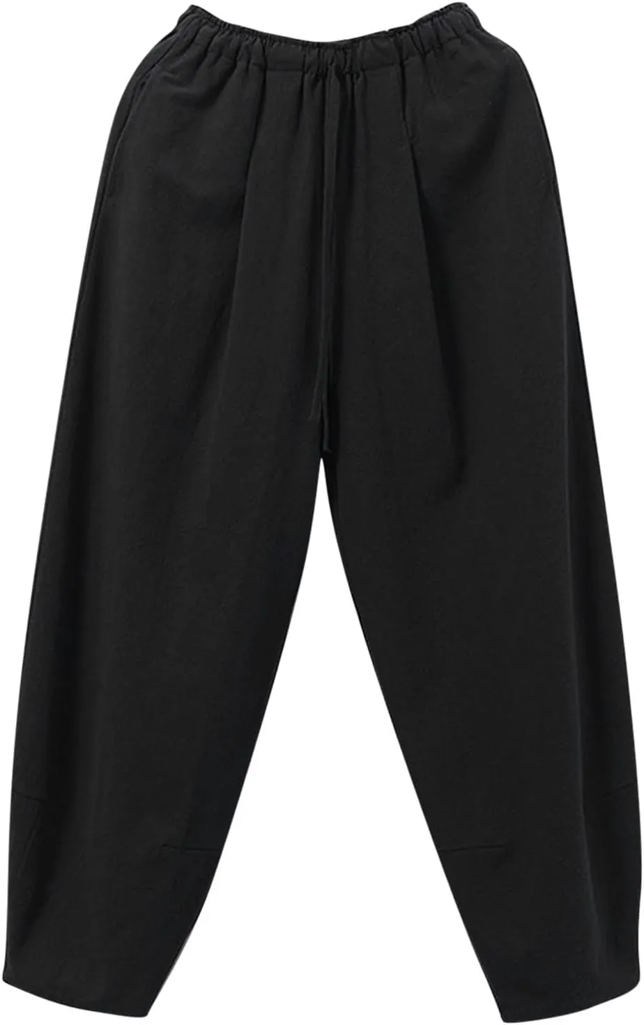 Mens Cotton Wide Leg Harem Pants Loose Fit Workout Training Sweatpants with Drawstrings Trendy Casual Pant for Streetwear