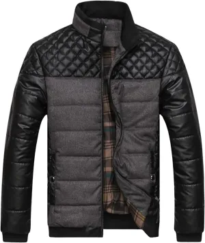 Mens Down Hoodie Jackets Casual Coat Jacket Cotton Padded Jacket Long Sleeve Zip Open Front Thermal Coat Fall Outwear