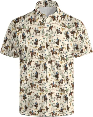 Men's Funny Polo Shirts Short Sleeve Golf Shirt for Men Quick-Dry Golf Polo Shirt Moisture Wicking Activewear Polos