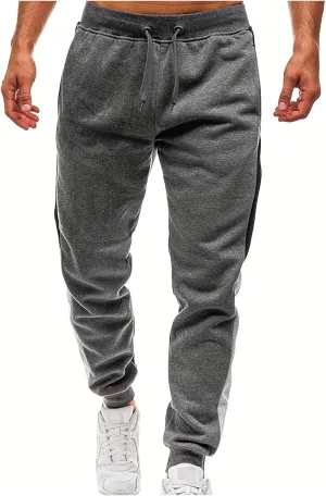 Mens Lightweight Gym Jogger Pants, Men Workout Sweatpants with Side Striped Drawstring Sweat Pants Slim Fit Joggers