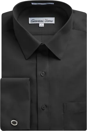 Men's Regular & Slim Fit French Cuff Solid Dress Shirt - Colors (Cufflink Included)