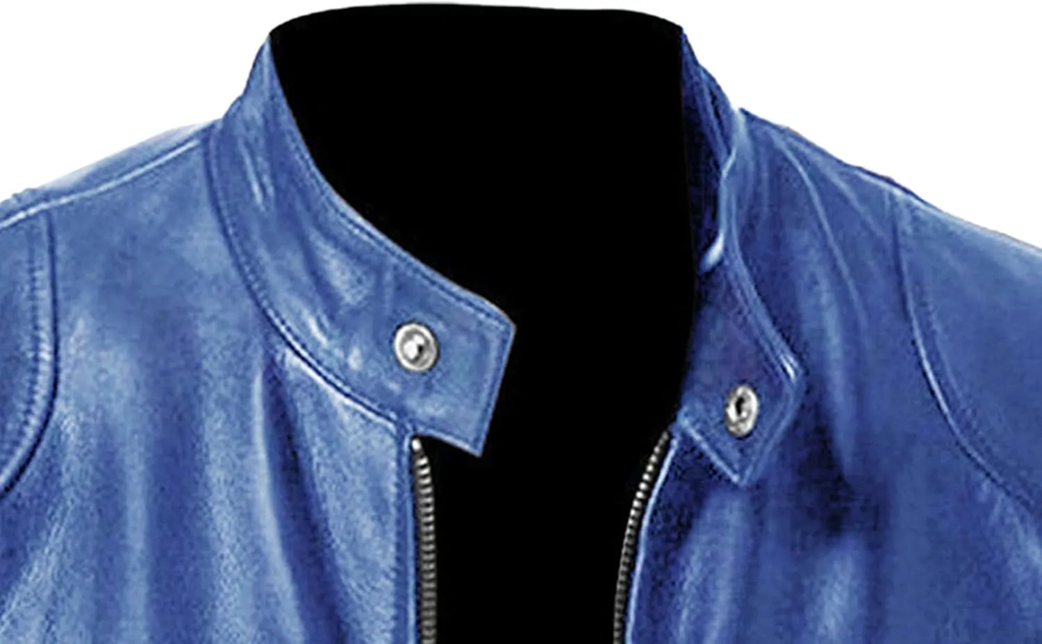 Mens Stand Collar Leather Jacket Casual Biker Motorcycle PU Jackets Slim Fit Motorcyle Lightweight Coat