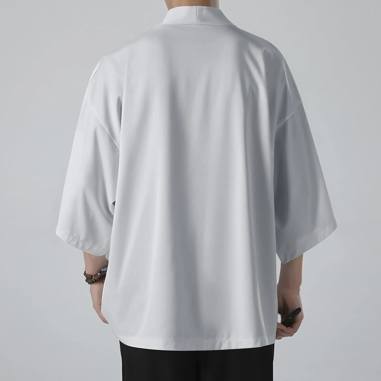 Men's Summer Sunscreen Coats Shirts Thin Ice Silk Clothing Casual Solid Cloak Coat Tops Open Front Shirt Tees