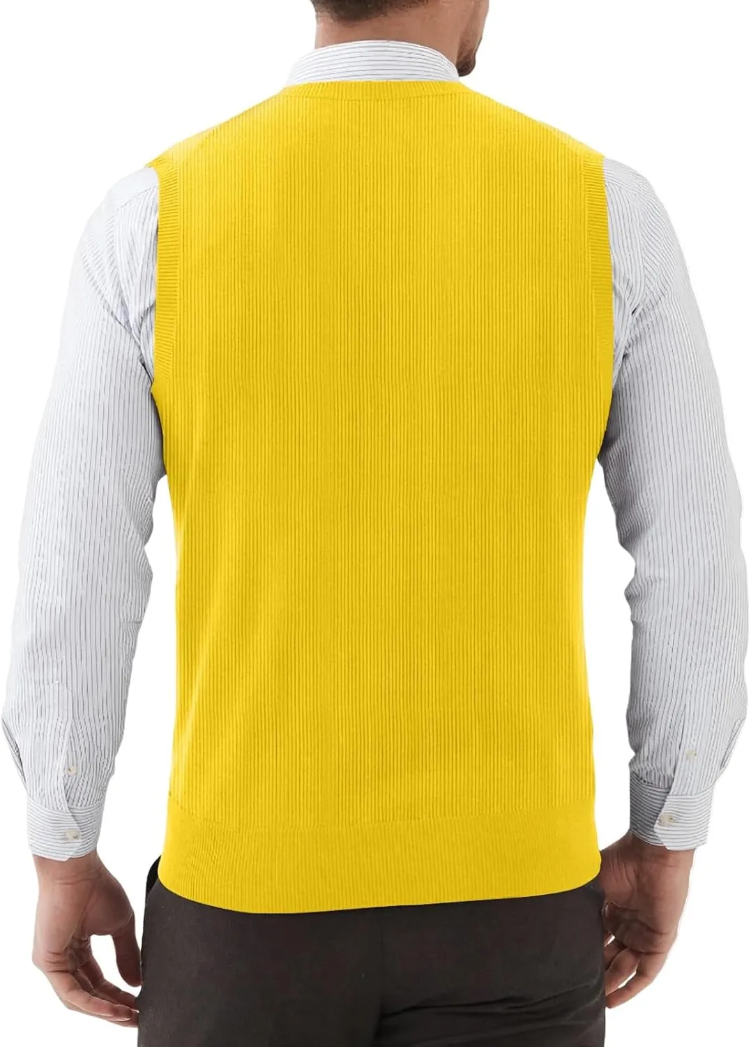 Mens Sweater Vest v Neck Sleeveless Casual fit Knitted Pullover Sweater Lightweight Business Work Waistcoat Tops