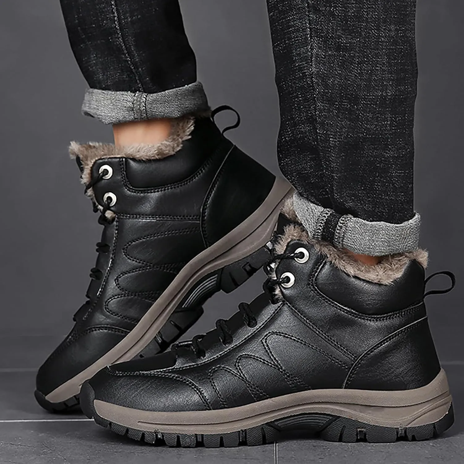 Men's Work Boots Composite Toe Hiking Sneakers Comfortable Warm Women's Safety Shoes Insulated Waterproof Work Shoes Non-Slip Hike Grounded Footwear