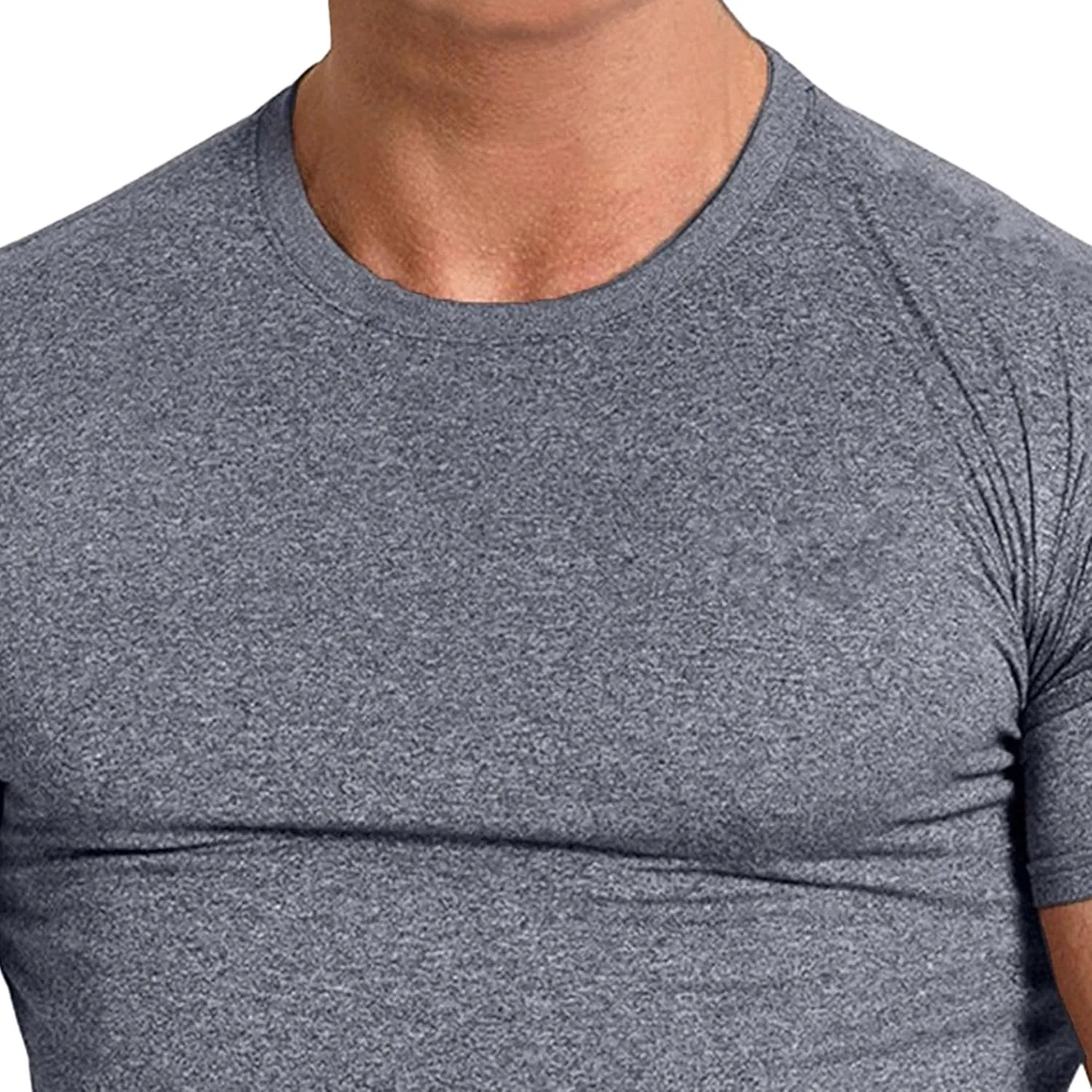 Men's Workout Gym Short Sleeve T Shirt Slim Fit Athletic Running Tee Shirts Casual Stylish Crew Neck Tops