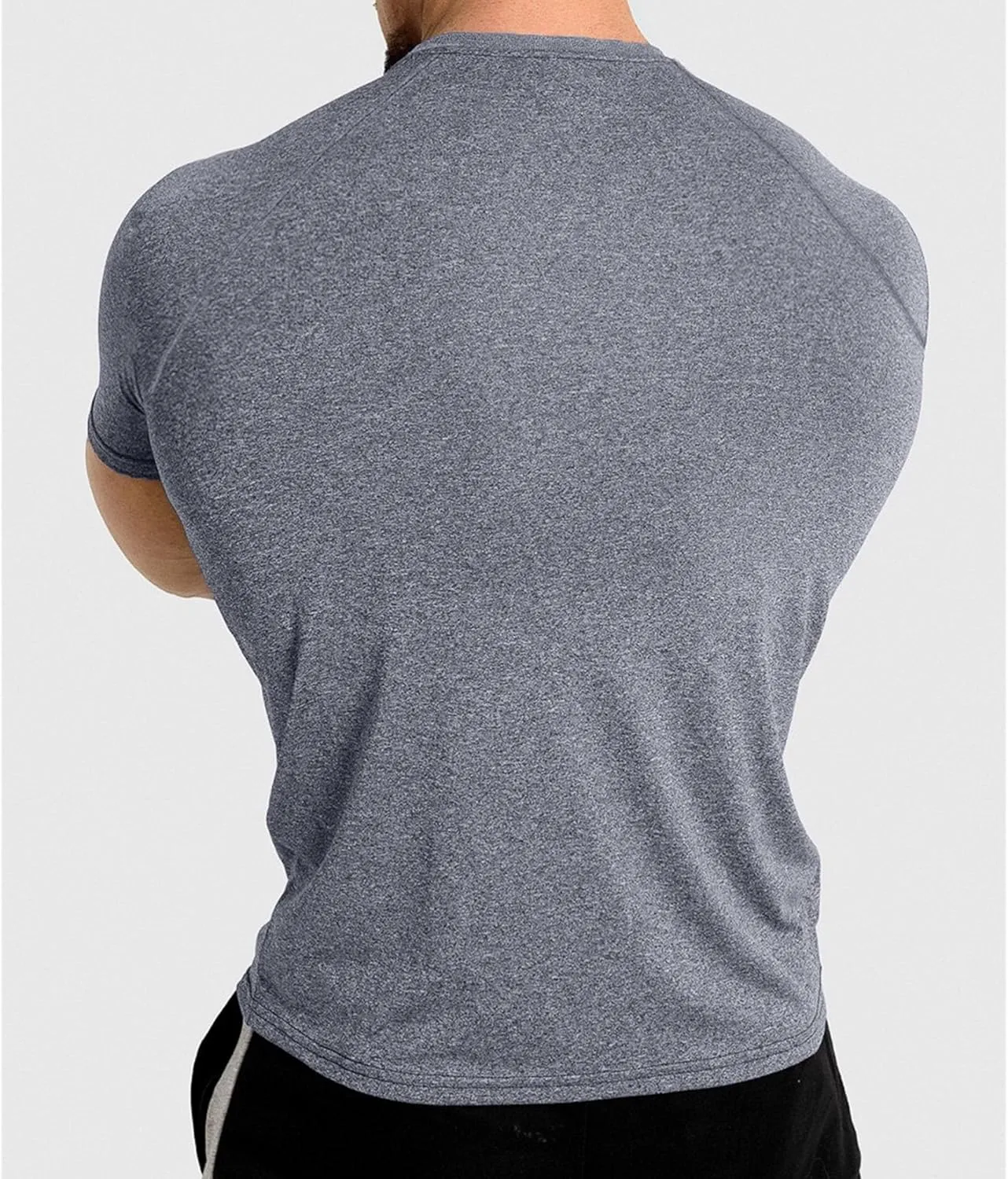 Men's Workout Gym Short Sleeve T Shirt Slim Fit Athletic Running Tee Shirts Casual Stylish Crew Neck Tops