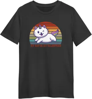 My Cat is My Valentine Retro Sunset T-Shirt, Gift for My Cat is My Valentine Retro Sunset T-Shirt, Funny My Cat is My Valentine Retro Sunset T-Shirt Black