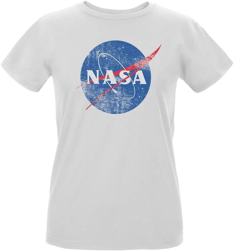 NASA Distressed Logo Womens Organic T Shirt