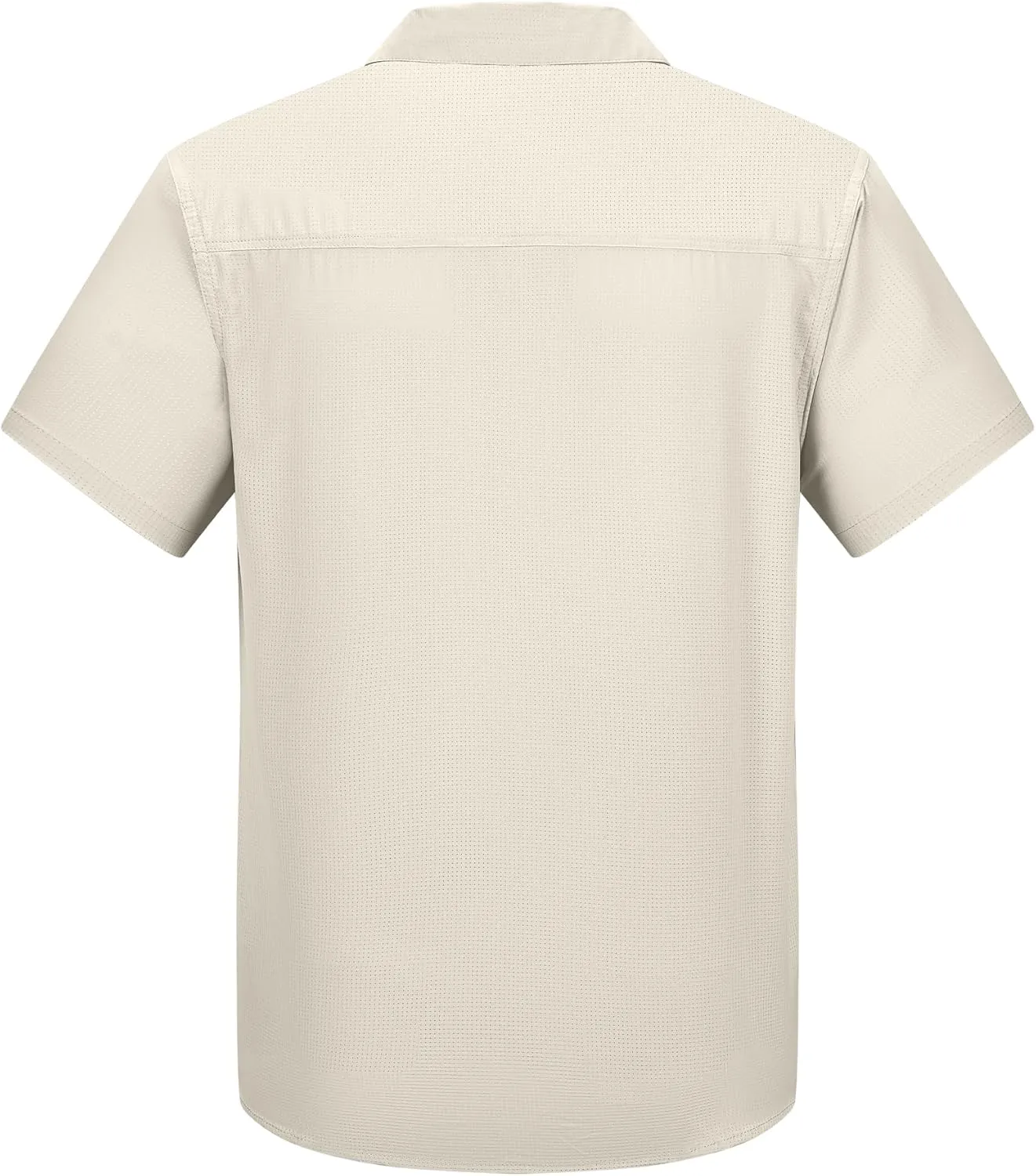 Outdoor Ventures Men's Lightweight Short Sleeve Fishing Shirt UPF 50 Button Down Quick Dry Cooling Hiking Travel Safari Shirt