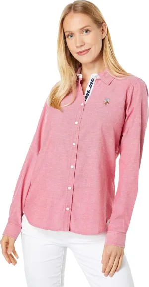 Oxford Shirt with Multi-Tonal Small Logo