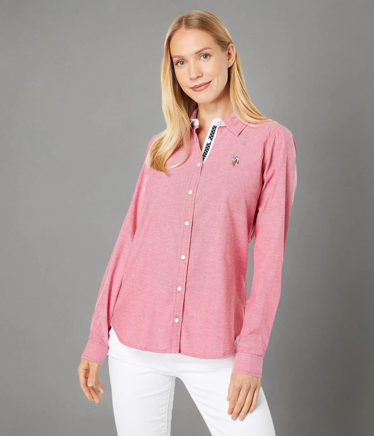 Oxford Shirt with Multi-Tonal Small Logo