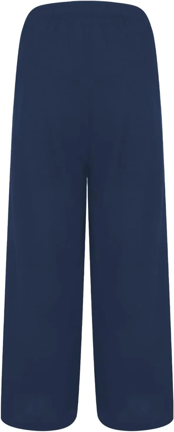 Palazzo Pants for Women Casual Plus Size Wide Leg High Waist Lounge Cotton Linen Pant 2025 Beach Gauze Summer Trouser