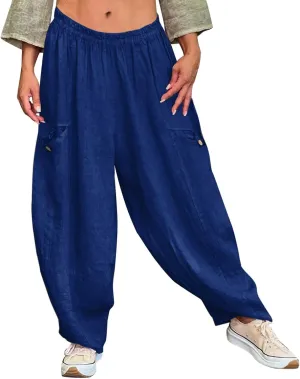 Pants Linen Women Summer Cotton Linen Summer Pant Womens Lightweight Cotton Trousers for Summer