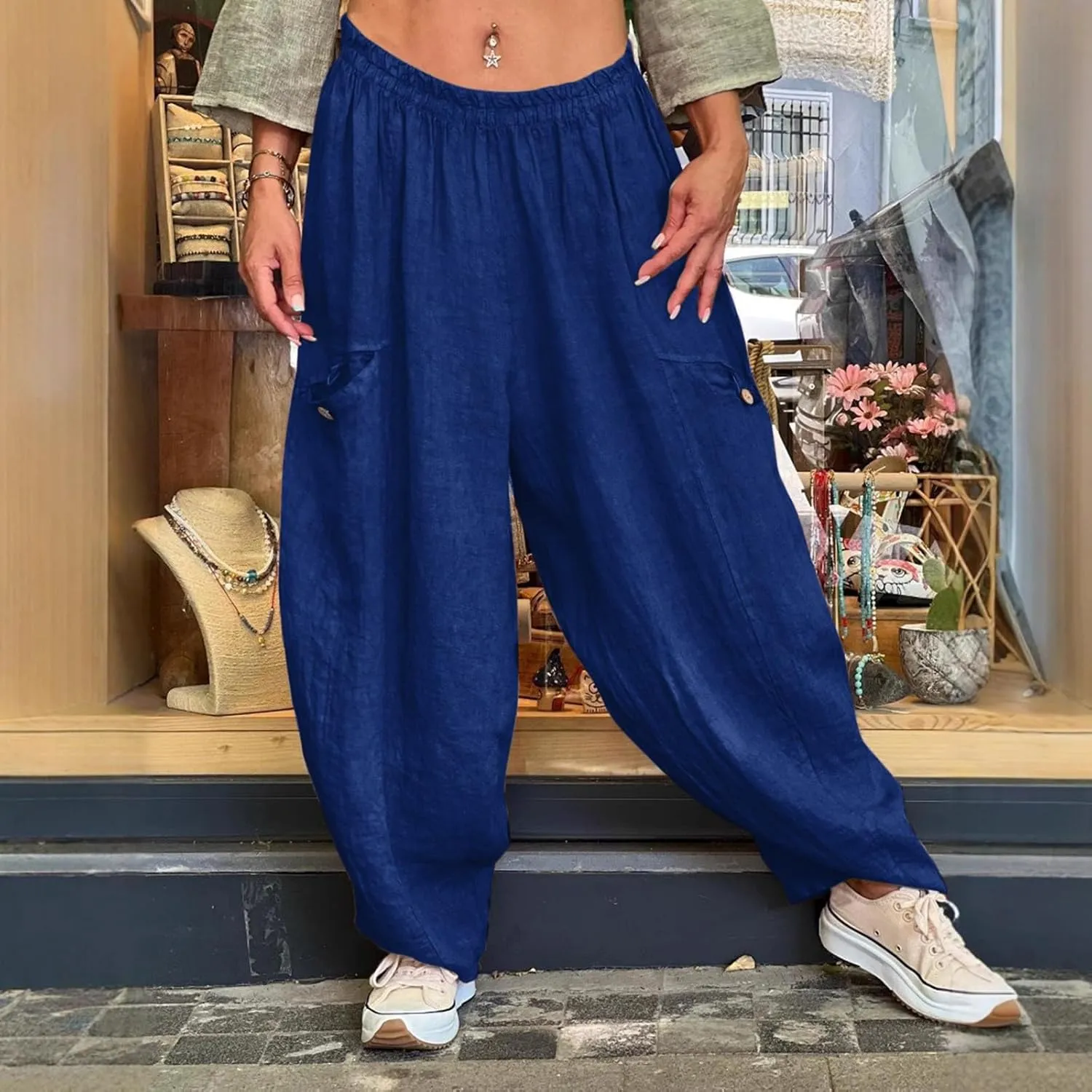 Pants Linen Women Summer Cotton Linen Summer Pant Womens Lightweight Cotton Trousers for Summer