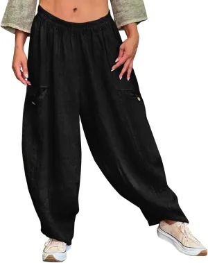 Pants Linen Women Summer Cotton Linen Summer Pant Womens Lightweight Cotton Trousers for Summer