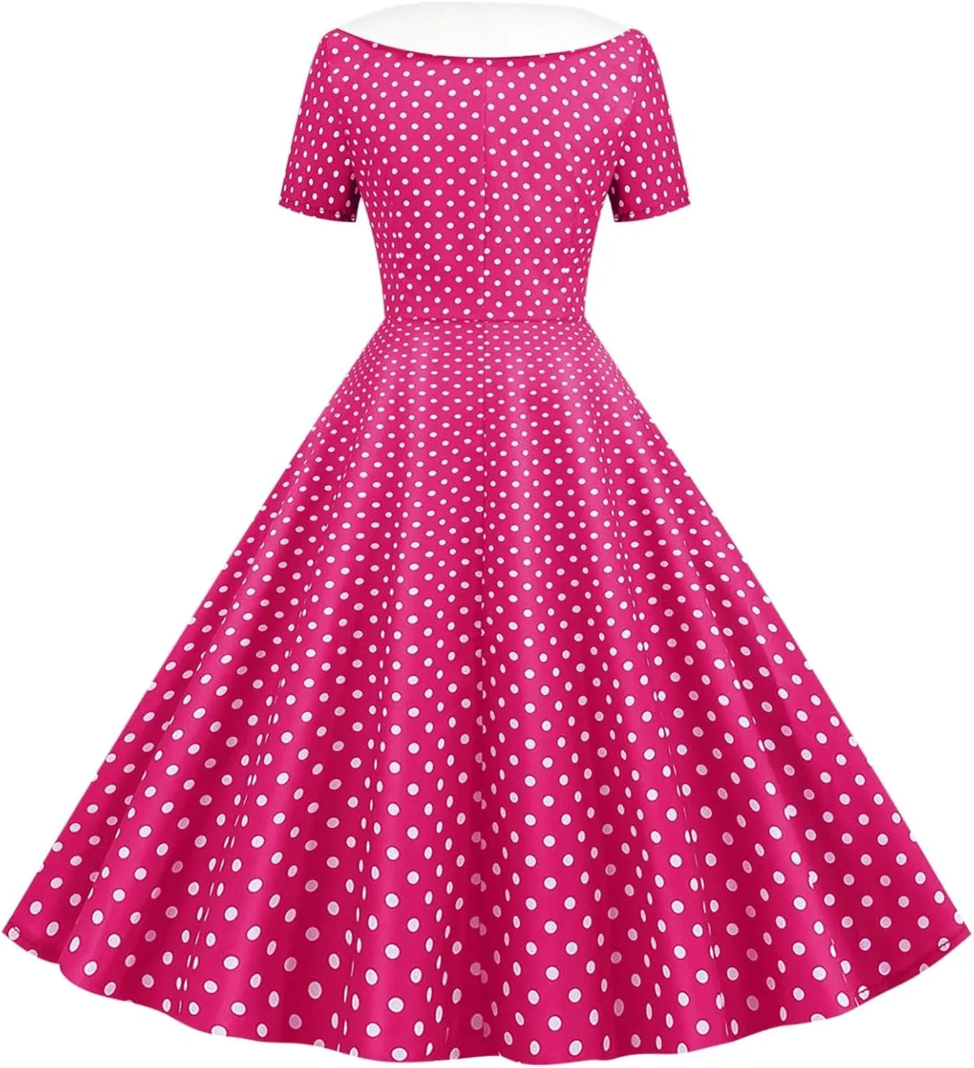 Polka Dot Dress for Women Vintage Style Button Down Dress with Collar and Belt Vintage