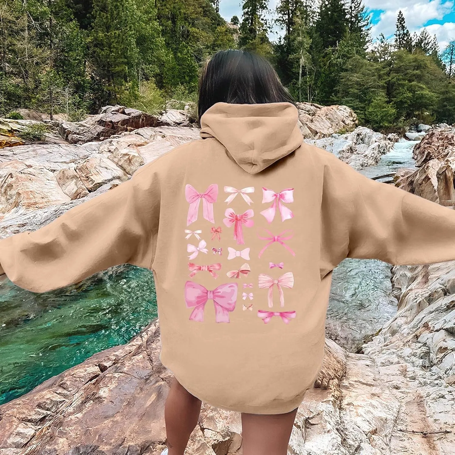 PTOLOCIF Women's Workout Hoodies Oversized Pullover Tops Tie Dye Hooded Sweatshirt Warm Top Fall Outfits with Pockets