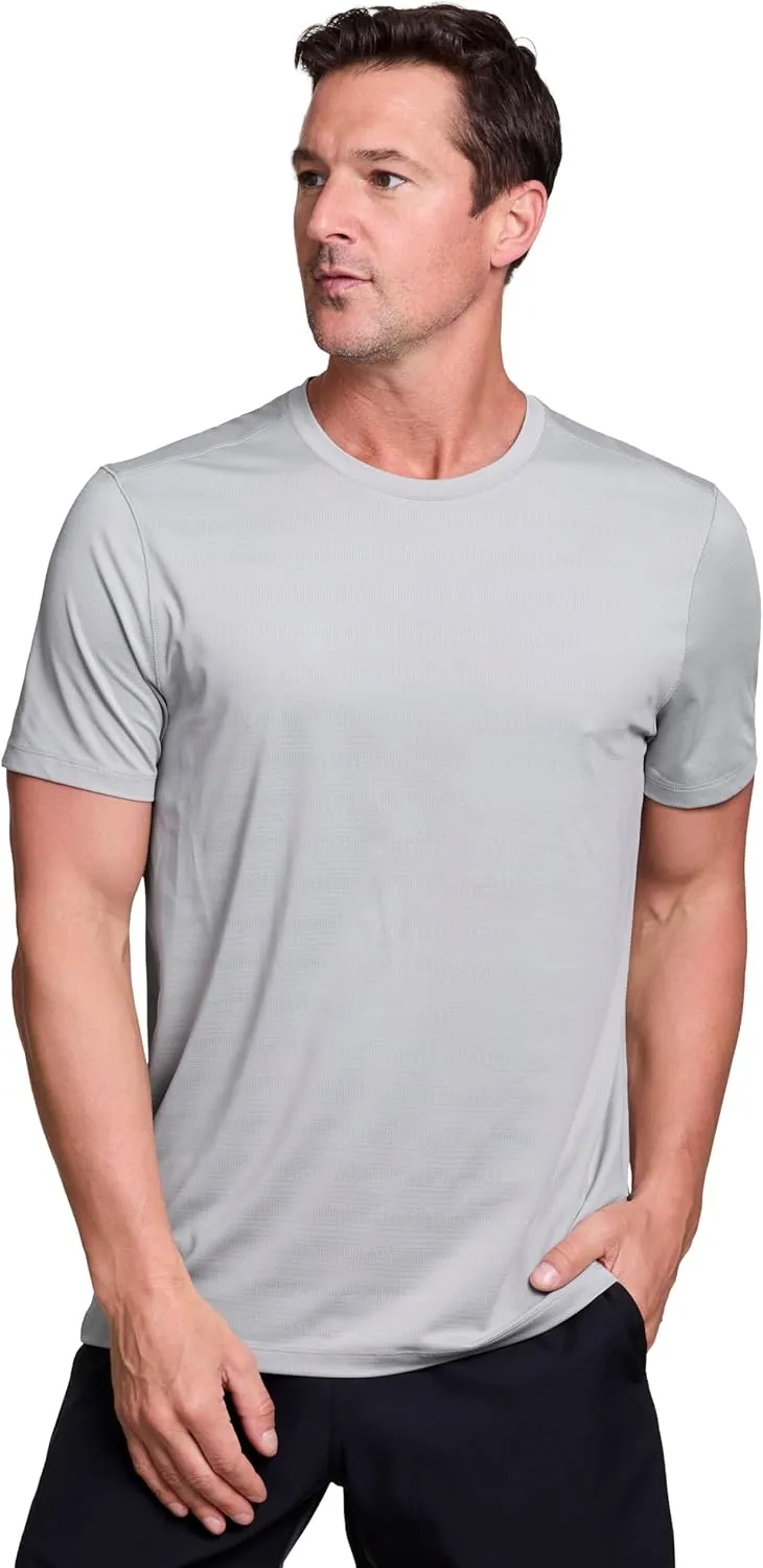 RBX Active Gym Shirt for Men, Short Sleeve Lightweight Stretch Jersey Mesh Quick Drying Crewneck Running Workout T-Shirt