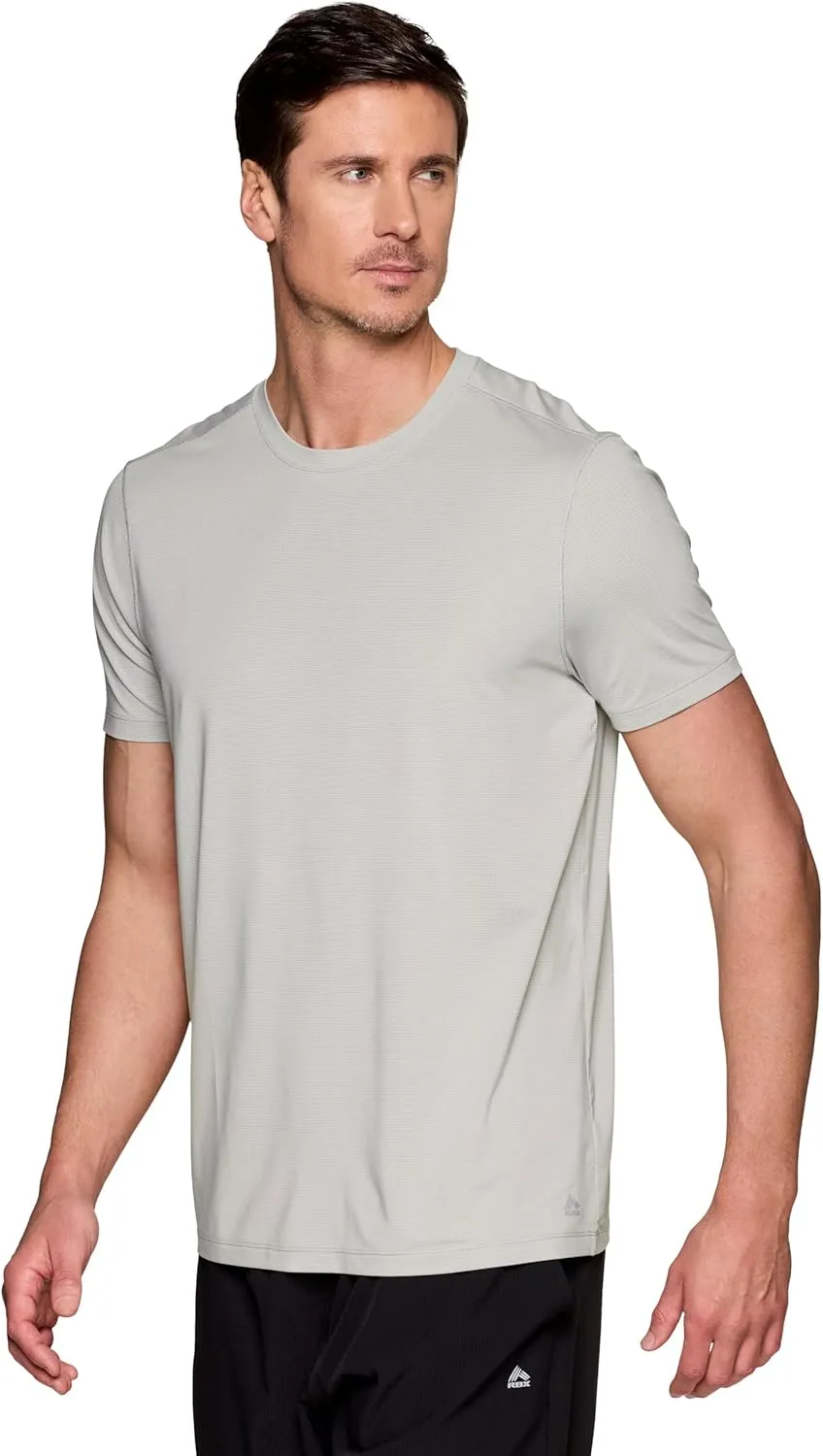 RBX Active Gym Shirt for Men, Short Sleeve Lightweight Stretch Jersey Mesh Quick Drying Crewneck Running Workout T-Shirt