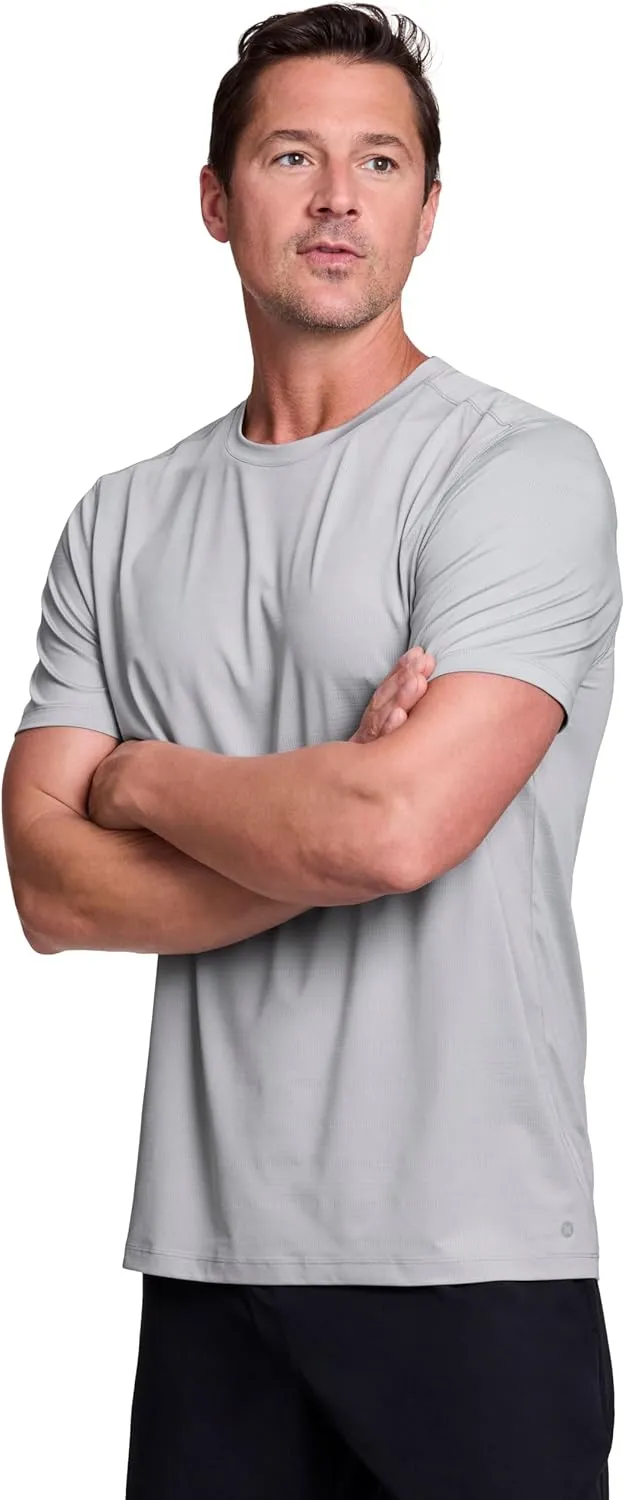 RBX Active Gym Shirt for Men, Short Sleeve Lightweight Stretch Jersey Mesh Quick Drying Crewneck Running Workout T-Shirt