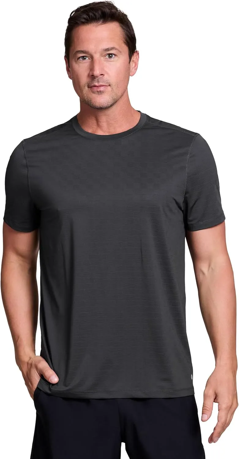 RBX Active Gym Shirt for Men, Short Sleeve Lightweight Stretch Jersey Mesh Quick Drying Crewneck Running Workout T-Shirt