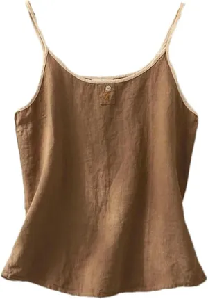 Retro Embroidered Cotton and Linen Small Camisole Women's Summer Inner Sleeveless Bottoming Vest top
