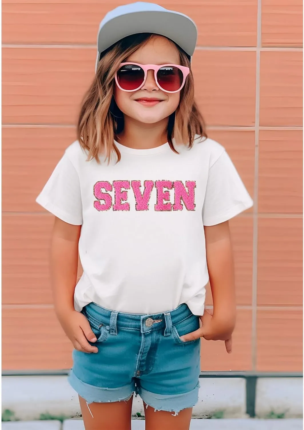 Ritatte Birthday Girl Shirt Kids Girls 5th 6th 7th 8th 9th 10th T-Shirts Sequin Embroidered Party Outfit 5-10 Years