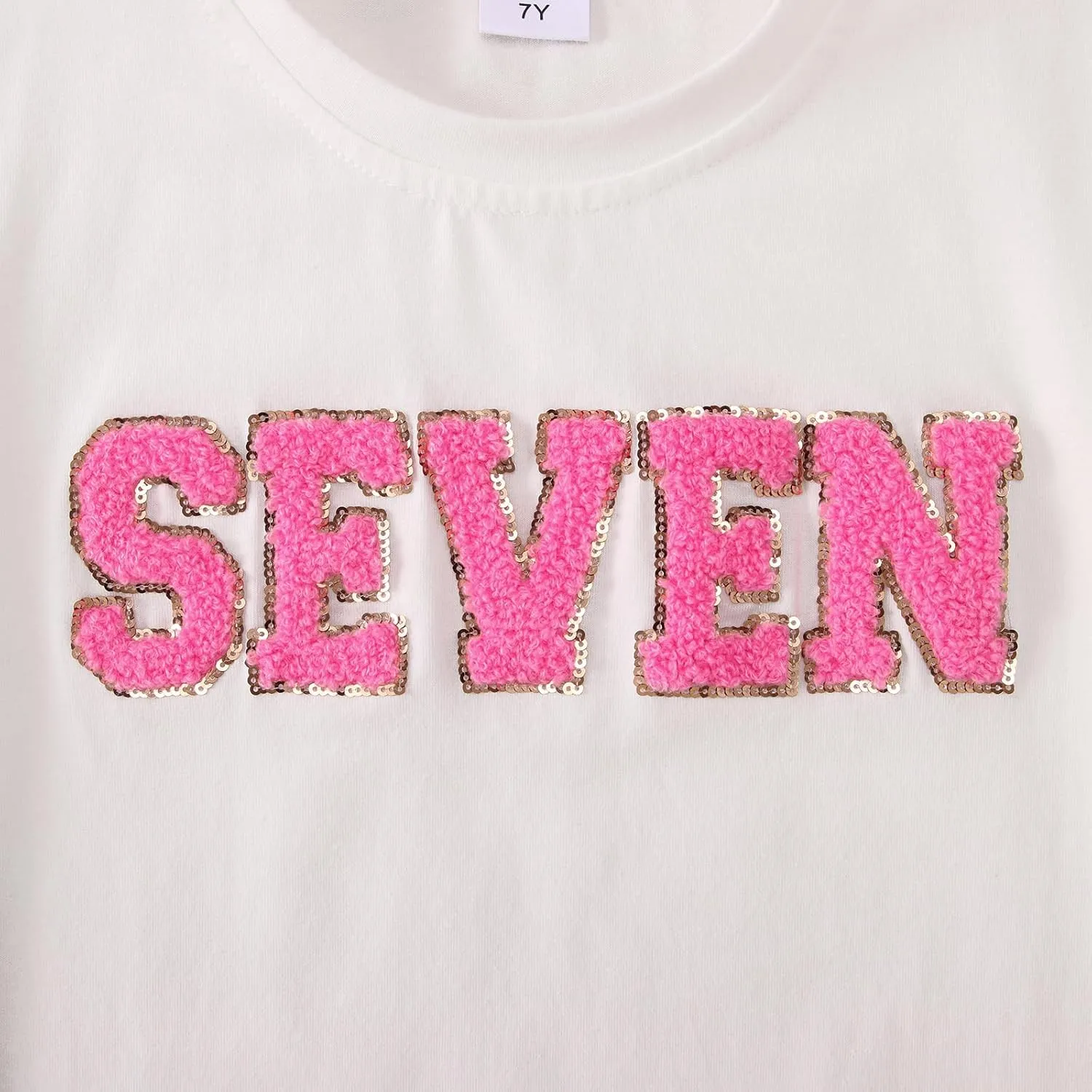Ritatte Birthday Girl Shirt Kids Girls 5th 6th 7th 8th 9th 10th T-Shirts Sequin Embroidered Party Outfit 5-10 Years